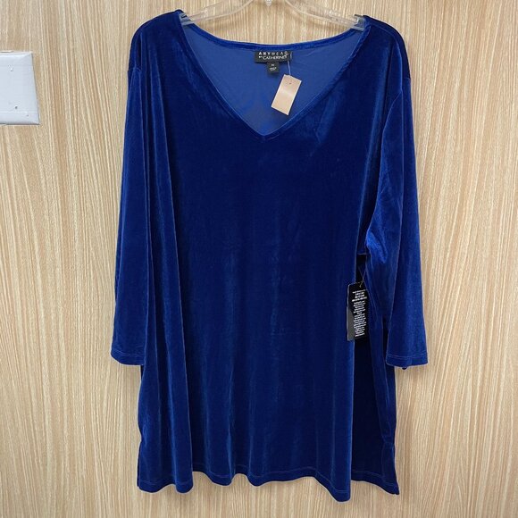 NWT Catherines Blue Velour Top Size 3X - Picture 1 of 6